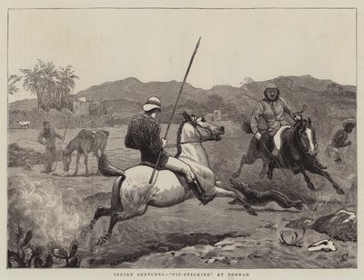 Indian Sketches, Pie-Sticking at Poonah by John Charlton